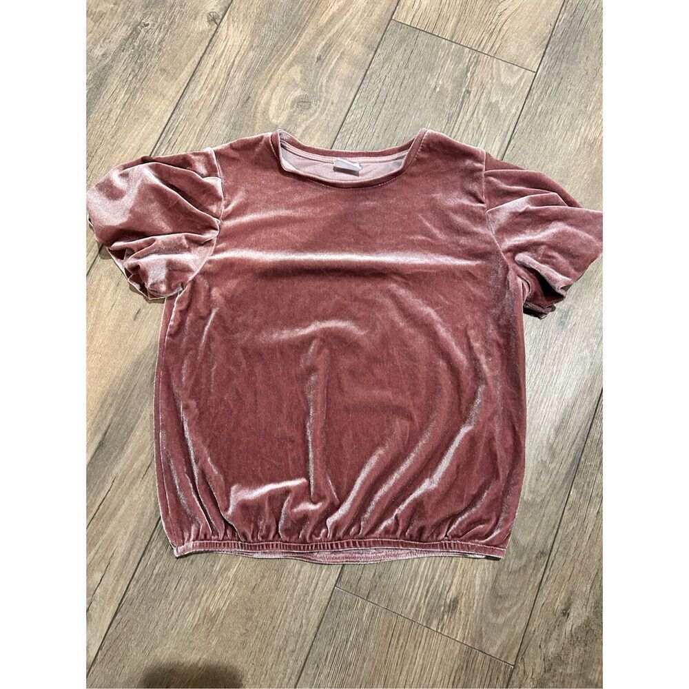 ZARA kids puff sleeve velvet top